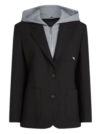 Karl Lagerfeld Ikon hooded transformer blazer - women - Polyester/Viscose/Fabric - 42 - Black