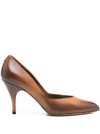 Miu Miu Ayers Vintage-Effect Leather Pumps Shoes