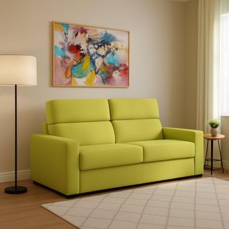 Dmora Sof&aacute; Cama 2 Plazas Sonico, Desenfundable, Contenedor Made In Italy, Apertura Abatible, 200x95 Cm Verde