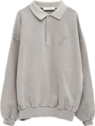 Fear of God Polo con logo ricamato - Grigio