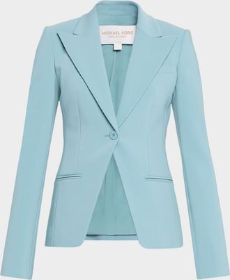 Michael Kors Sabrina Single-Button Stretch Wool Blazer