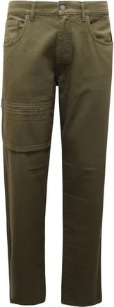 Moschino Couture Geverfde Broek - Heren - Slim Fit Broeken - Groen - XL - Broeken