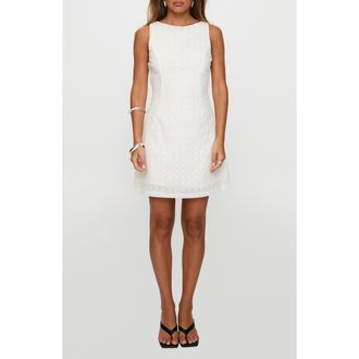 Princess Polly Pacie Broderie Cotton Minidress in White at Nordstrom, Size 4