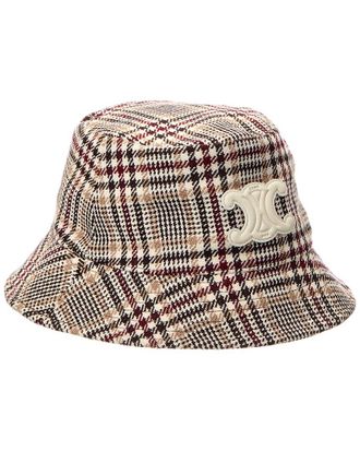 Celine Celine Triomphe Bob Princes Of Wales Wool-Blend Hat