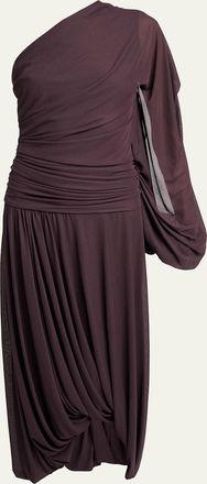 Proenza Schouler Gabri One-Shoulder Draped Jersey Dress