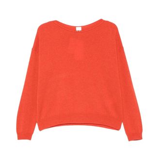 C.T. Plage Boat Neck Knit - Dames - Ronde hals truien - Oranje - M - Kasjmier - Truien & Vesten