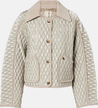 Burberry Corduroy-trimmed quilted jacket