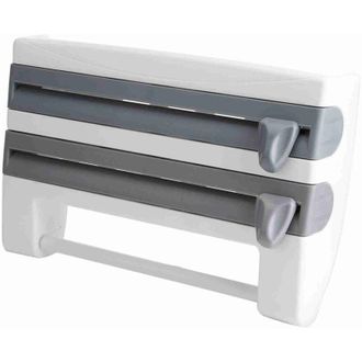 OEM Dispensador De Pared Crezuo Para 3 Rollos De Papel De Cocina, Portarrollos De Toallas De Papel Con Cuchillas Afiladas, Soporte Para Film Transparente 