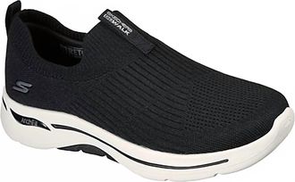 Skechers Womens Go Walk Arch Fit Shoes In Black/white