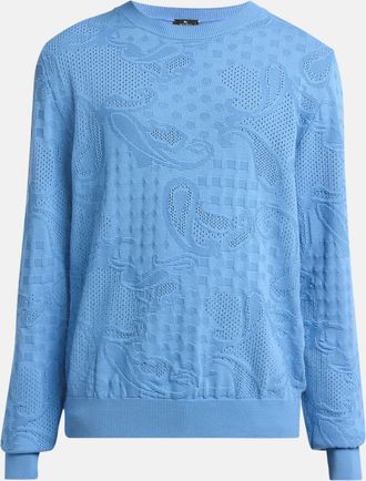 Etro Men & apos;s Cotton Tonal Paisley Crewneck Sweater