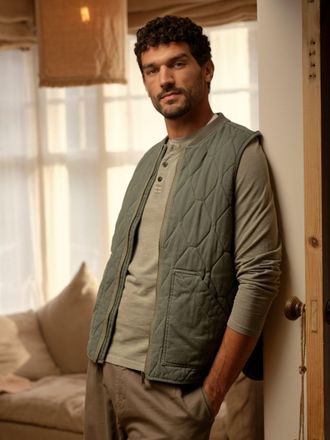 Fat Face FatFace Lambourn Khaki Green Quilted Gilet