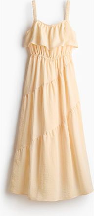 H&M Flounced Tiered Dress in Light Yellow at Nordstrom, Size Xx-Small