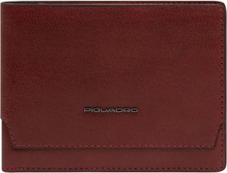 Piquadro Accessoires, Heren, Bruin, ONE Size, Leer, Leren Portemonnee met Muntvak