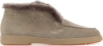 Santoni Grey Suede Ankle Boots