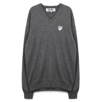 Comme Des Gar&ccedil;ons White Heart Patch Knit