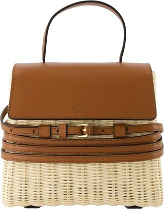 Moschino Tassen, Dames, Bruin, ONE Size, Raphia Brown Tie Me Tas