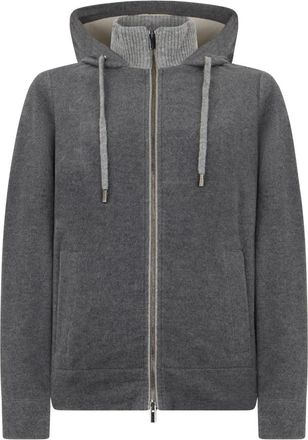 PESERICO Hooded sweatshirt met rits - Dames - Vesten met rits - Grijs - 2XS - Katoen - Hoodies & sweatvesten