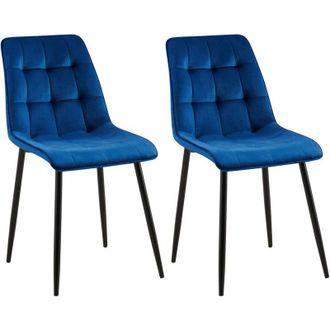 Clp Set di 2 sedie da pranzo Gifford in velluto blu scuro Velluto