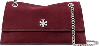 Tory Burch Kira Turnlock Suede Convertible Shoulder Bag in Merlot at Nordstrom