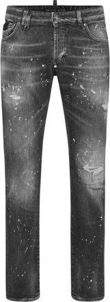 Philipp Plein 5-Pocket Super Straight Cut Jeans - Heren - Regular Fit Jeans - Grijs - W32 - Katoen - Jeans