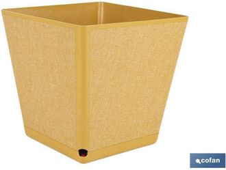 cofan Cofan - Maceta O Macetero Gama Textil Cuadrada Color Mostaza Pp 238 X 238 X 240 Mm 9 L Caja 4 Unid
