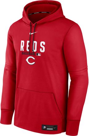 Nike Mens Cincinnati Reds Authentic Collection Nike Therma MLB Pullover Hoodie in Red | NAC3041NRED-RMG