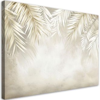 Artgeist Artgeist - Quadro su tela, Foglie di palma pendenti beige - 120x80