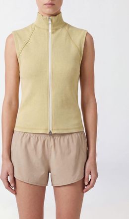 Alysi Top slim fit x Wokstore in cotone a coste con collo alto e zip
