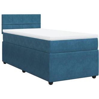 vidaXL Cama Box Spring Con Colch&oacute;n Terciopelo Azul 90x200 Cm Vidaxl