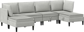 vidaXL Juego De Muebles De Sal&oacute;n 6 Uds. Gris Claro Tela Vidaxl