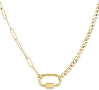 Adornia 18K Gold Plated Stainless Steel Carabiner Pendant Necklace at Nordstrom Rack