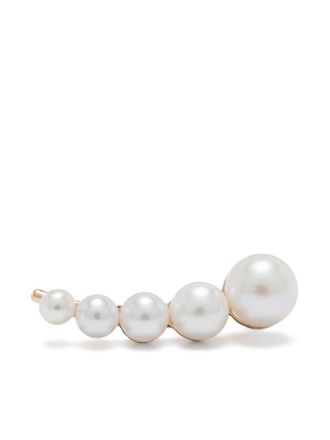 Sophie Bille Brahe Orecchino Petite Croissant Japonais in oro giallo 14kt con perla dacqua dolce