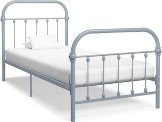 vidaXL 284504 Bed Frame without Mattress Grey Metal 90x200 cm Vidaxl