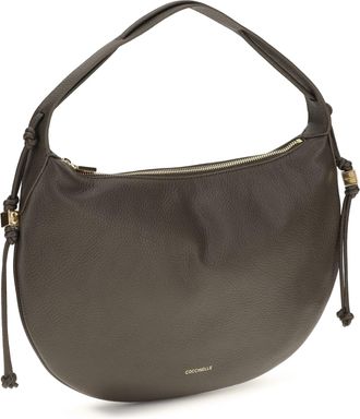 Coccinelle Womens Thess Shoulder Bag Fango Calf Leather Bos Taurus