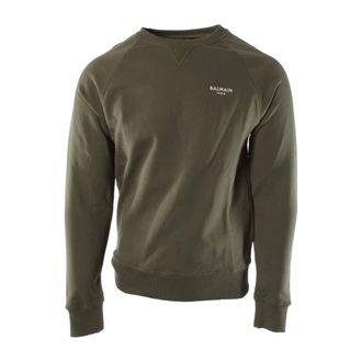 Balmain Sweatshirts, male, Green, Size: XS Paris Flocked Sweatshirt