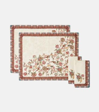 Etro Fleur printed cotton placemats and napkins set