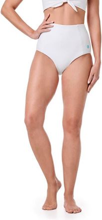 Coolibar Womens Ocean Sculpt High Rise Swim Bottoms, UPF 50+ Sun Protection in White at Nordstrom, Size X-Large