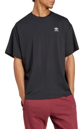 adidas Trefoil Essentials Oversize Cotton T-Shirt in Black at Nordstrom, Size Medium