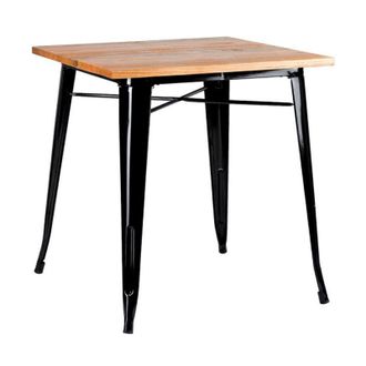 Regalos Miguel Regalos Miguel - Mesas Bar - Mesa Torix Cuadrada Madera Natural 80 Cm - Negro