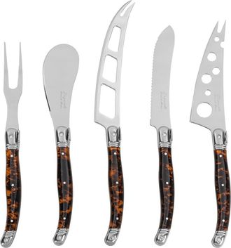 French Home Artisan 5-Piece Assorted Laguiole Cheese Knives in Tortoise Shell at Nordstrom Rack