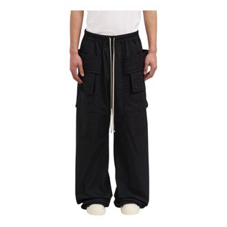 Rick Owens Wide Trousers, female, Black, Size: XS Creatch Wide Cargo Drawstring