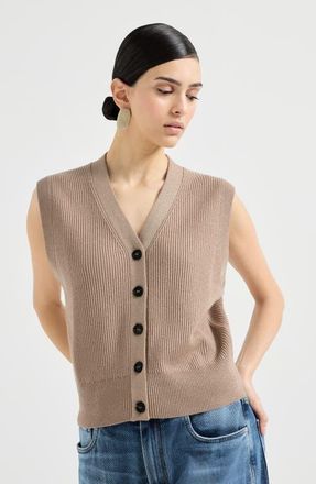 Brunello Cucinelli Cashmere knit vest in Light Brown at Nordstrom, Size Xx-Small Eu