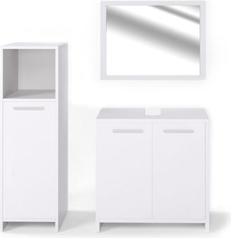 Vicco Conjunto De Muebles De Ba&ntilde;o Kiko, Blanco, 3 Piezas, Vicco