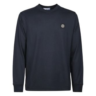 Stone Island Long Sleeve T-Shirts, male, Blue, XL, Stone Island T-shirts and Polos Blue