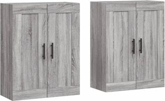 vidaXL Vidaxl - Armarios de pared 2 uds madera de ingeniería gris Sonoma