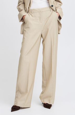 b.young Danta Wide Leg Pants in Hummus Melange at Nordstrom Rack, Size 10 Us / 42 Eu