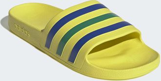 adidas Badesandale ADIDAS SPORTSWEAR AQUA ADILETTE, Gr. 40,5, bright gelb, bold blau, bold gr&uuml;n, Synthetik, Schuhe Badesandale, Badelatschen, World Cup Natio
