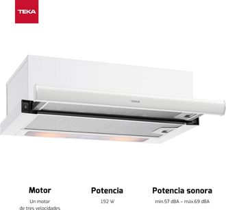 Teka Tl 6420.2 Wh - Campana Telescopica Ancho 60 Cm Blanca