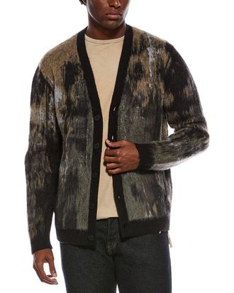John Varvatos Dio Jacquard Wool & Alpaca-Blend Cardigan