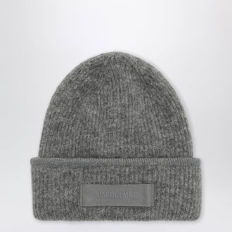 Jacquemus Dark grey Gros Grain beanie in alpaca blend
